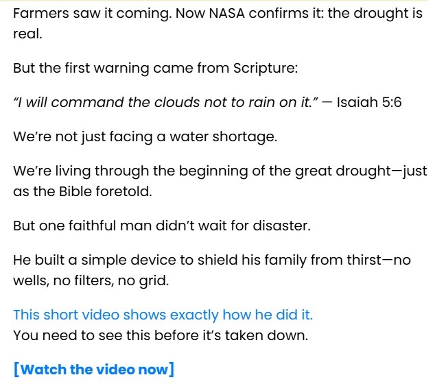 NASA Confirms: The Drought Is Here
